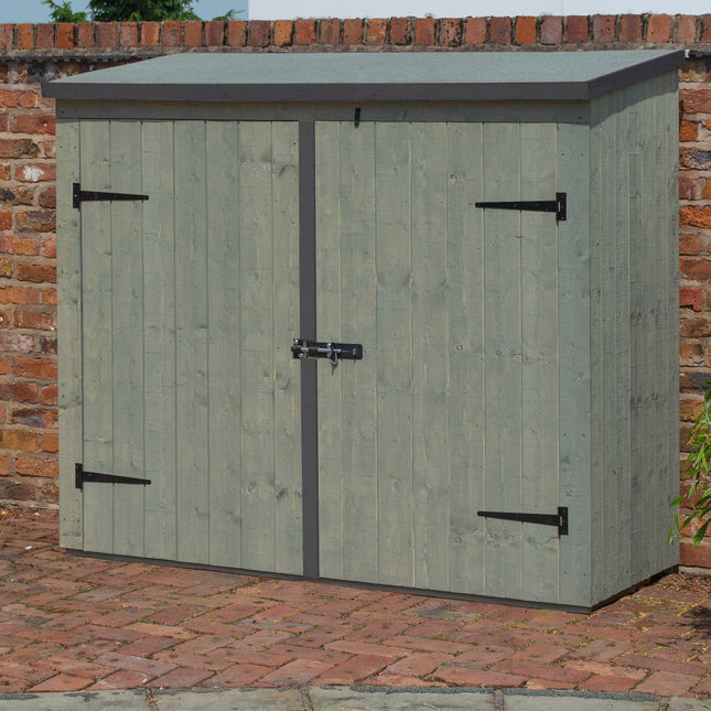 Spacious Double Door Lockable Storage Unit with Light Grey Wash Finish