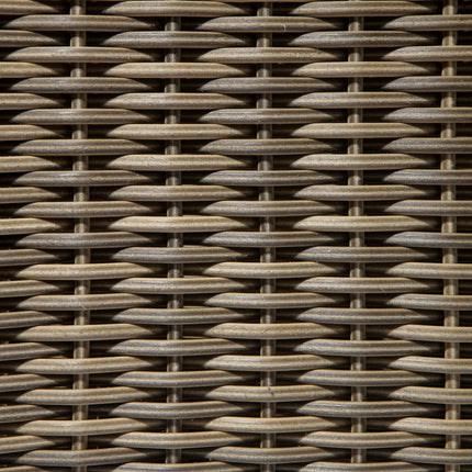 Outdoor Four-Piece Rattan Effect Furniture Set with Frosted Glass Top Table in Neutral Tones