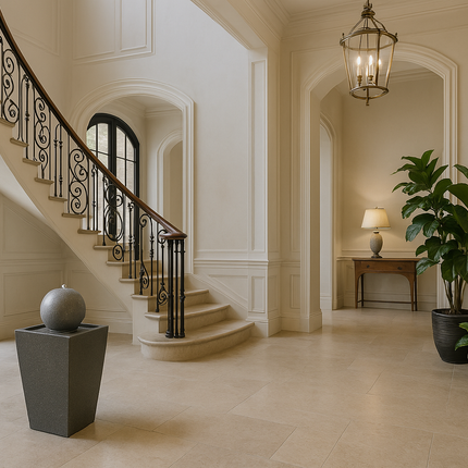 MDA Designs Osiris Outdoor Sphere and Column Water Feature LED Lit Self-Contained Garden and Patio Water Fountain