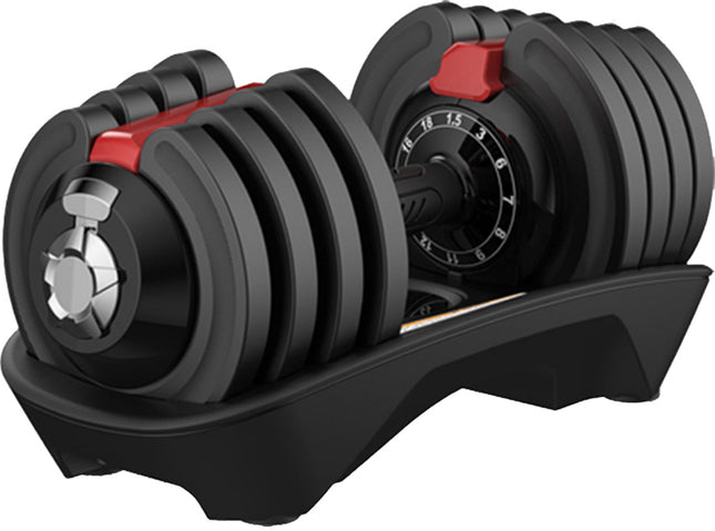 Strongology ELEMENT18 Home Fitness Black and Red Adjustable Smart Dumbbell from 1.5kg up to 18kg Training Weights