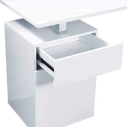 Centurion Supports CALISTA Gloss White with Brushed Steel Legs Contemporary Home Office Computer Desk - Grade A