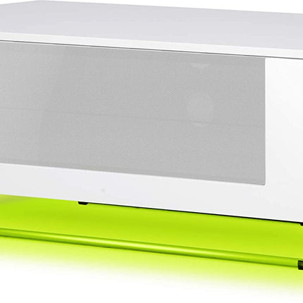 Centurion Supports Hampshire Corner-Friendly Gloss White with Beam-Thru Remote Friendly Door 26"-50" Flat Screen TV Cabinet with 16 Colour LED Lights