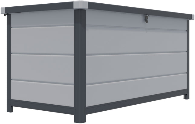 342 Litre Box Lift-up Lid Storage Container in Light Grey with Dark Grey Trim Organiser