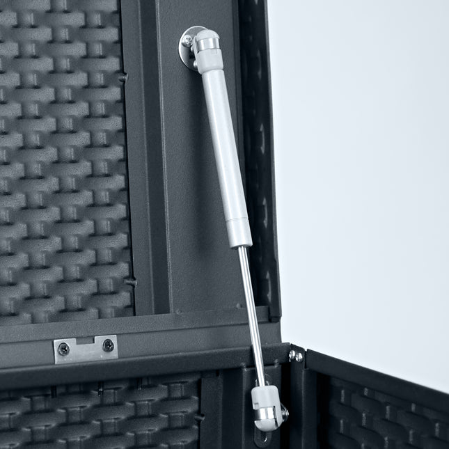 Rattan Weave Effect Garden Storage Shed in Anthracite Grey