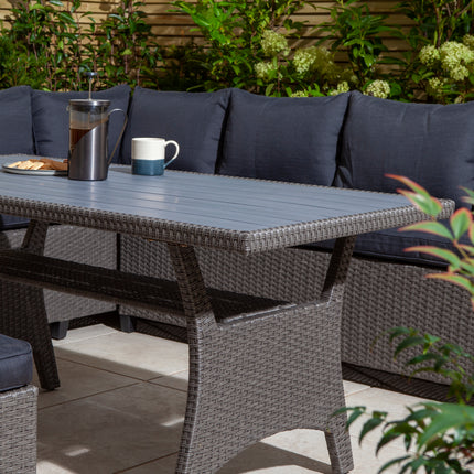 8-Piece Outdoor Rattan Effect Dining Set in Grey