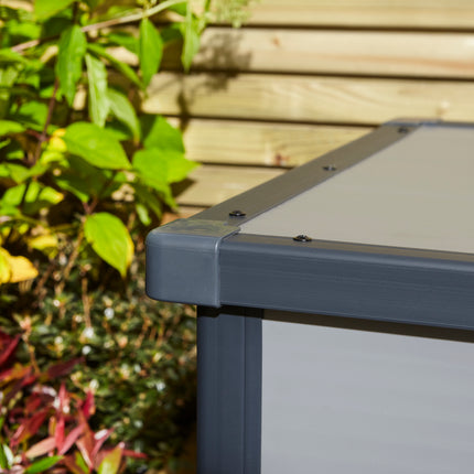 342 Litre Box Lift-up Lid Storage Container in Light Grey with Dark Grey Trim Organiser
