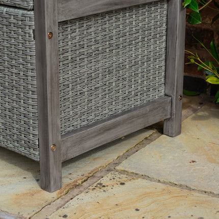 150L Underseat Storage Two-Seater Bench in Contemporary Grey Wash