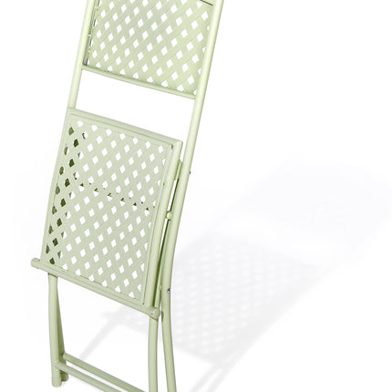 Outdoor Pressed Lattice Design 3-Piece Bistro Set in Sage Green