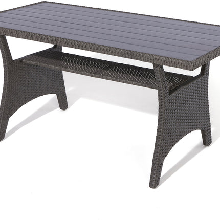 8-Piece Outdoor Rattan Effect Dining Set in Grey