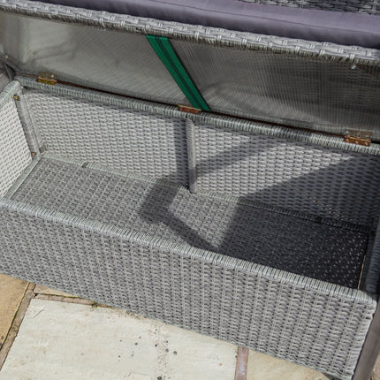 150L Underseat Storage Two-Seater Bench in Contemporary Grey Wash