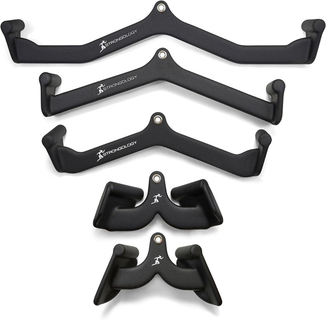 Strongology Lat Bar Pull Down Bar Attachments, Workout Accessory for Gym, Fitness, Cable Weightlifting Use, Strength Training Arms, Triceps, Back, Shoulders - Grade A