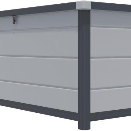 342 Litre Box Lift-up Lid Storage Container in Light Grey with Dark Grey Trim Organiser