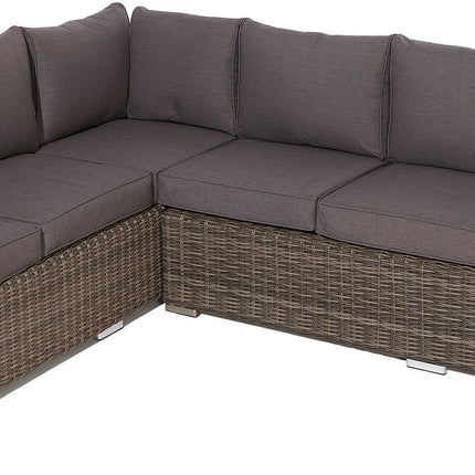 Convertible Height Adjustable Outdoor Rattan Effect 5-Piece Furniture Set in Natural Weave