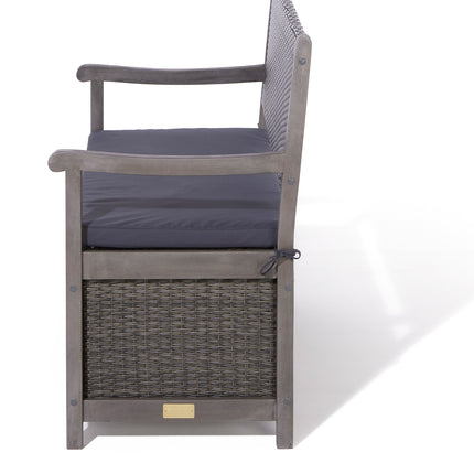 150L Underseat Storage Two-Seater Bench in Contemporary Grey Wash