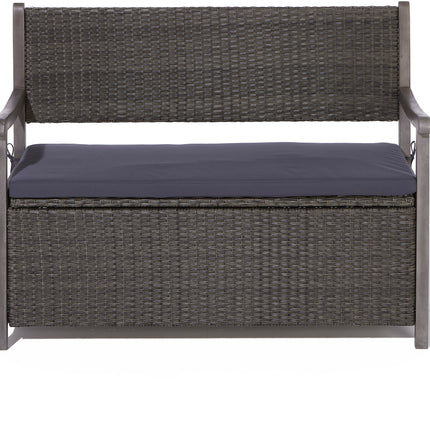 150L Underseat Storage Two-Seater Bench in Contemporary Grey Wash