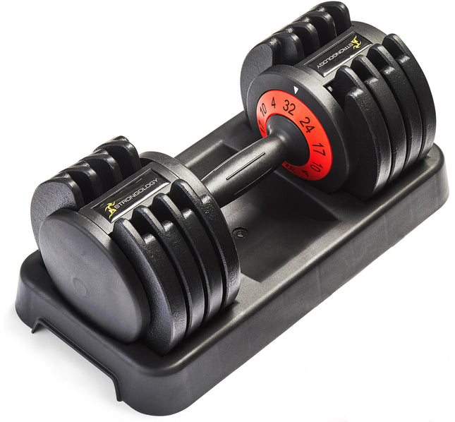 Strongology Tundra 32 Home Fitness Adjustable Smart Dumbbell from 4kg to 32kg Training Weights Single