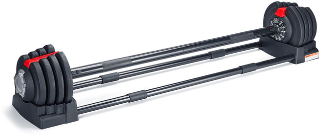 Strongology ELEMENT19 Home Fitness Black and Red Adjustable Smart Barbell from 2kg up to 19kg Training Weights - Grade A