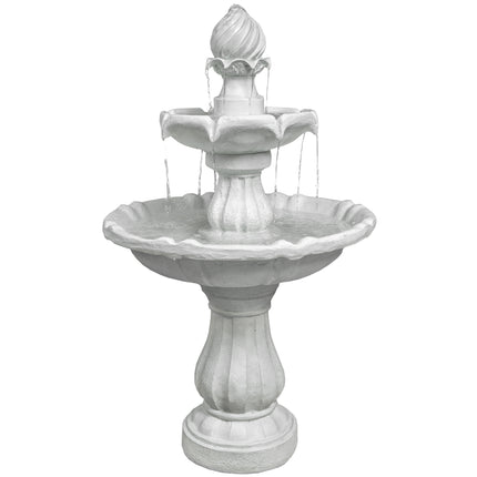 MDA Designs Aruna Elegant 3-Tier Outdoor Water Fountain Self-Contained Stunning Garden Feature with Cascading Waterfall