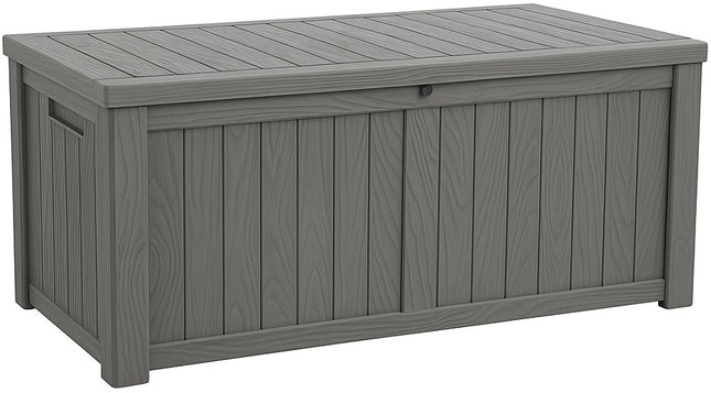 Centurion Supports TUNGSTEN 450 Litre 119 Gallon Waterproof Extra Large Lockable Easy-Open Garden Storage Box Outdoor Organiser in Grey