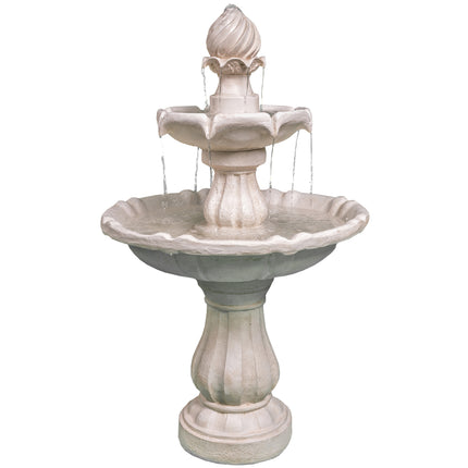 MDA Designs Aruna Elegant 3-Tier Outdoor Water Fountain Self-Contained Stunning Garden Feature with Cascading Waterfall - Grade A