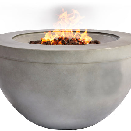 MDA Designs TABITI Light Grey Lavish Garden & Patio Gas Fire Pit with Eco-Stone Finish