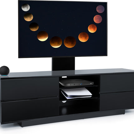 Centurion Supports AVITUS Gloss Black with 4-Black Drawers for up to 65" LED/LCD/Plasma TV Stand with Mounting Arm