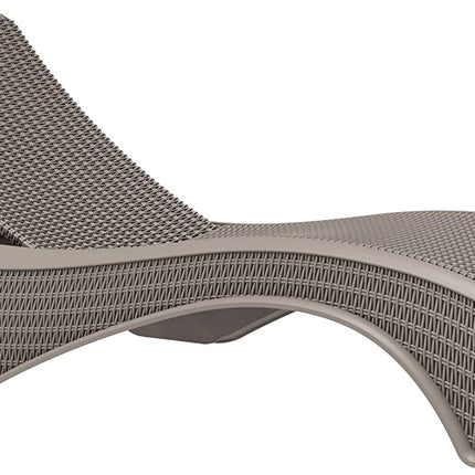 Centurion Supports MALDIVES Warm Grey Outdoor High-End PU Rattan Adjustable Sun Lounger-FULLY ASSEMBLED - Grade A