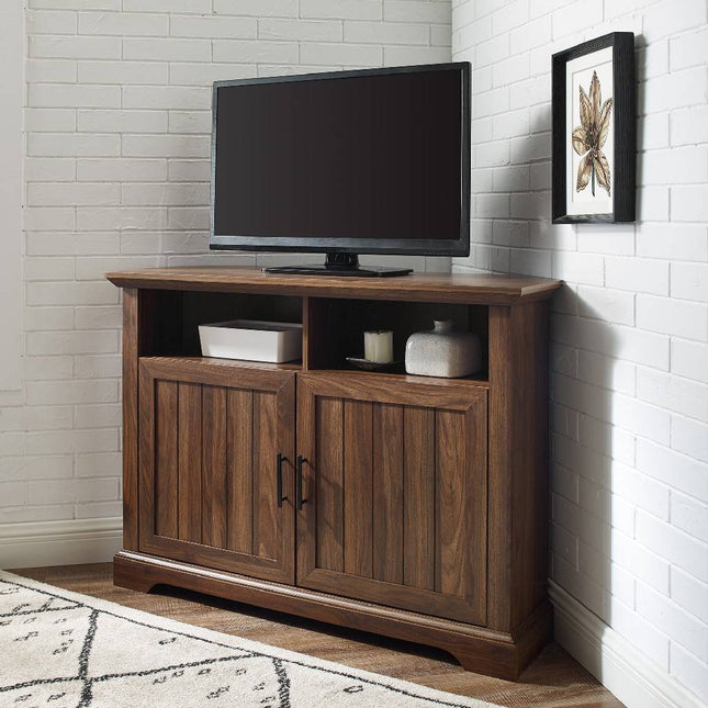 Centurion Supports SAVANNAH True-Corner-Friendly Walnut 6-Shelf Luxury Cabinet Suitable for Flat Screen TVs up to 50" - Grade A