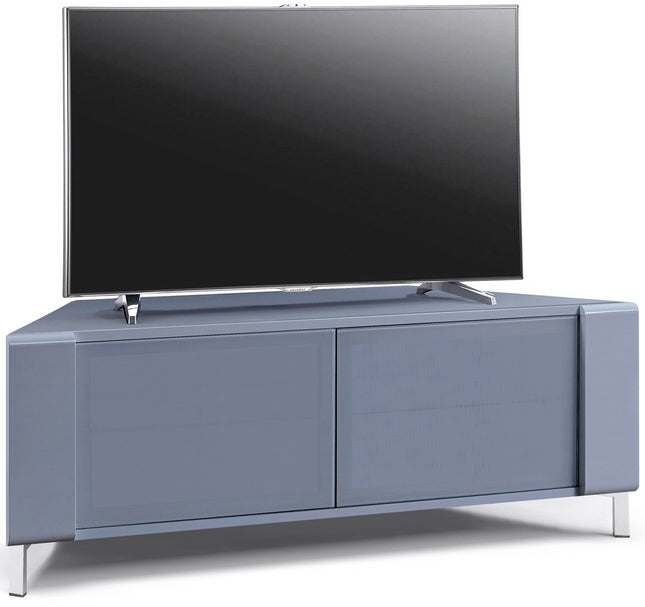 MDA Designs CORVUS Corner-Friendly Grey BeamThru Glass Doors with Grey Profiles Contemporary Cabinet for Flat Screen TVs up to 50"