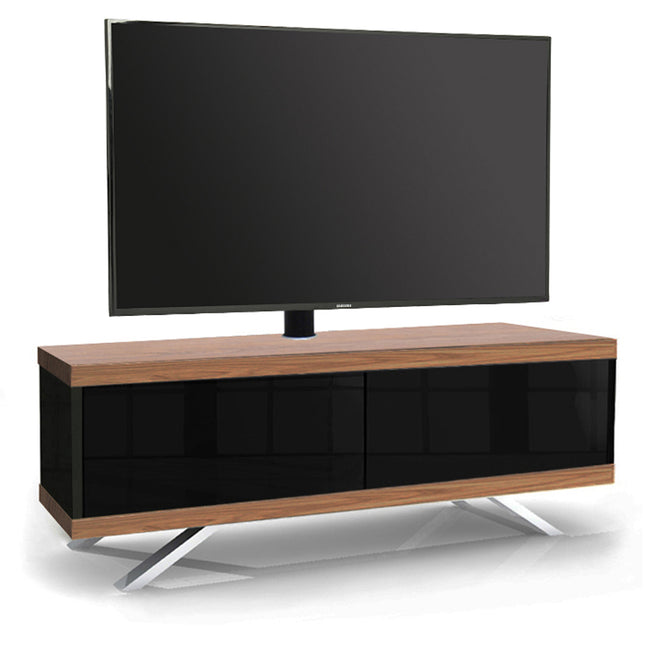 MDA Designs TUCANA 1200 HYBRID BLACK WALNUT COMPLETE Beam Thru Remote-Friendly up to 60" Flat Screen Cantilever TV Cabinet