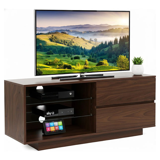 Centurion Supports Gallus Premium Walnut with 2-Walnut Drawers and 3-Shelves 32"-55" LED/OLED/LCD TV Cabinet - Grade A