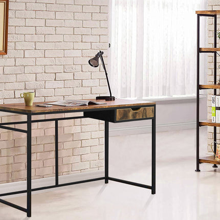 MDA Designs Ottawa Home Office Study Ergonomic Desk Table Workstation with Drawer Nutmeg Black - Grade A