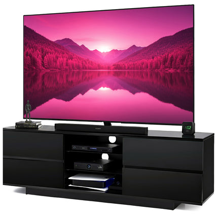 Homeology Avitus Gloss Black Designer Stand up to 65inch Flat Screen LED and LCD TV Cabinet