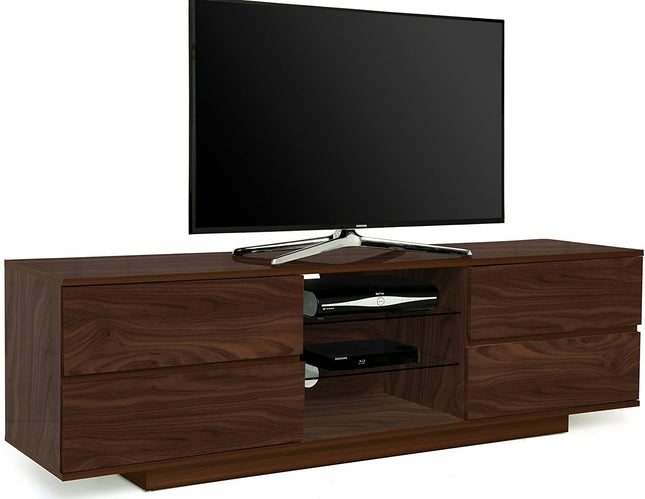 Centurion Supports AVITUS Walnut with 4-Walnut Drawers for 32"-65" LED/OLED/LCD TV Cabinet - Fully Assembled