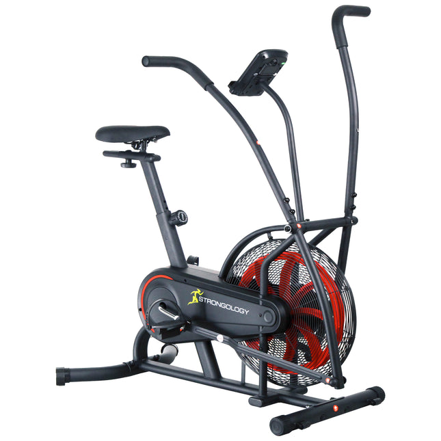 Strongology SCORPION Assault Bike - Compact Home Fitness Stationary Bike for Full Body Workouts with Smooth Fan Resistance and LCD Display - Grade A