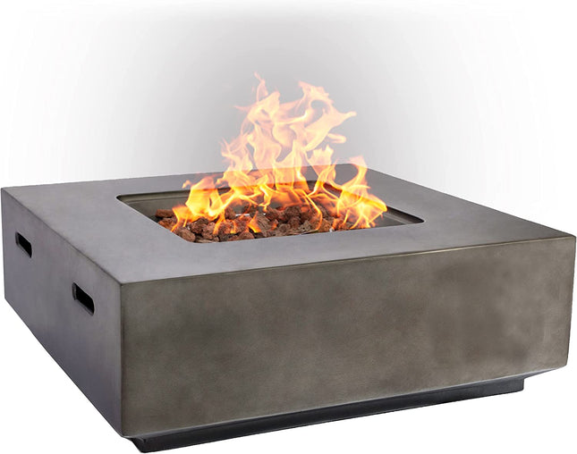 MDA Designs Loki Dark Grey Lavish Garden & Patio Gas Fire Pit with Eco-Stone Finish