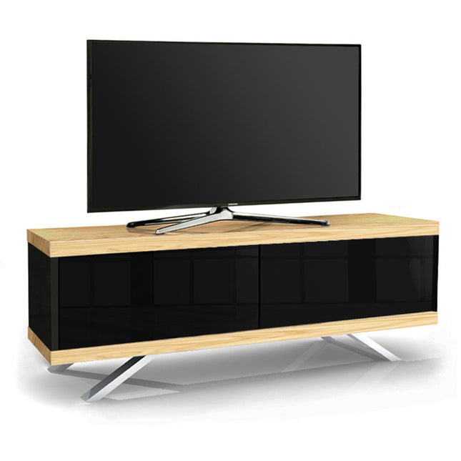 MDA Designs TUCANA 1200 HYBRID BLACK OAK Beam Thru Remote-Friendly up to 60" Flat Screen TV Cabinet