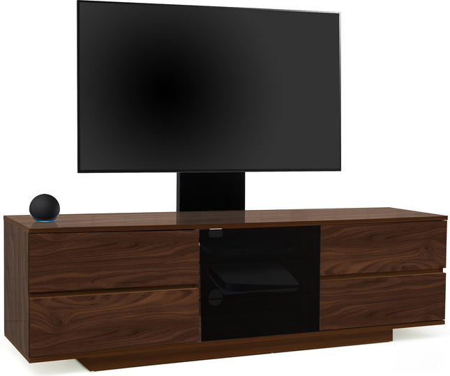 Centurion Supports AVITUS ULTRA Walnut Remote Friendly BeamThru Door with 4-Walnut Drawers up to 65" Flat Screen TV Cabinet with Mounting Arm