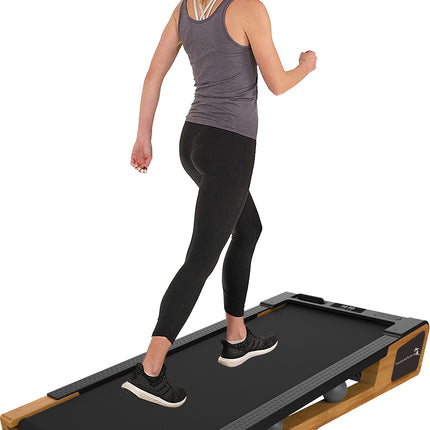 Strongology INCLINO 5° Incline Light Walnut Wood Finish Home and Office Quiet 2.0HP Adjustable Speed 1-6km/h Bluetooth  LED Display Treadmill - Fully Assembled