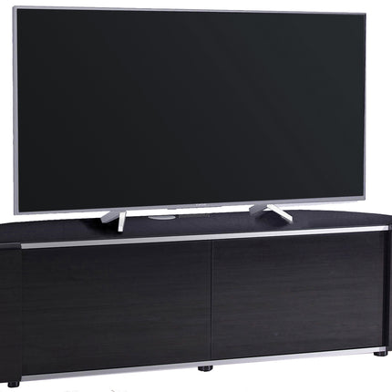 MDA Designs Sirius 1600 Cabinet with BeamThru Remote-Friendly Gloss Black with Black Trims for Flat Screen TVs up to 70"