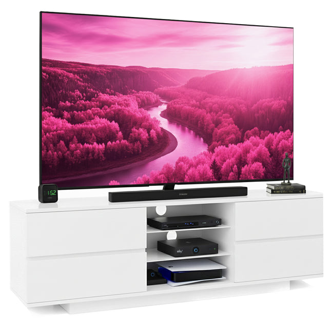 Centurion Supports AVITUS High Gloss White with 4-White Drawers for 32"-65" LED/OLED/LCD TV Cabinet - FULLY ASSEMBLED
