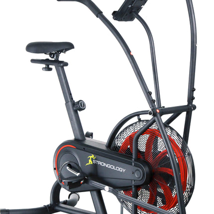 Strongology SCORPION Assault Bike – Compact Home Fitness Stationary Bike for Full Body Workouts with Smooth Fan Resistance and LCD Display