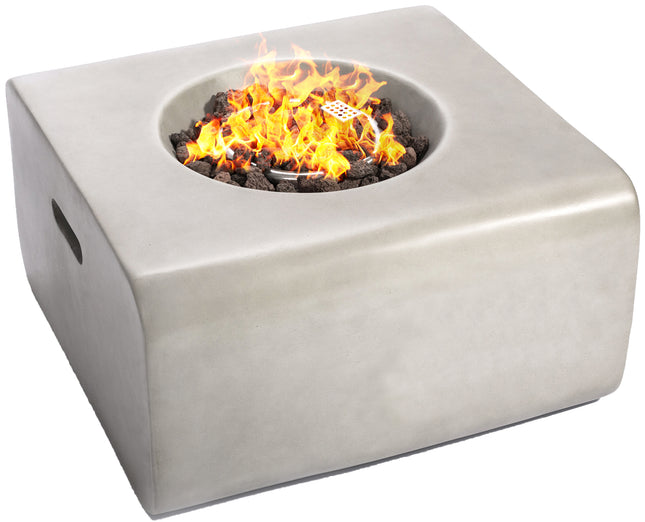 Centurion Supports Fireology ADELPHI Light Grey Lavish Garden and Patio Gas Fire Pit with Eco-Stone Finish - Fully Assembled