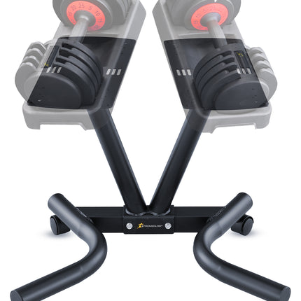 Strongology Durable Steel Adjustable Dumbbell Universal Floor Stand, Space Saver Adjustable Weights Rack