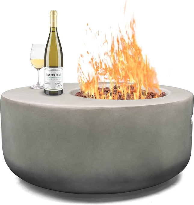 MDA Designs ECHO Light Grey Lavish Garden & Patio Gas Fire Pit with Eco-Stone Finish - Grade A