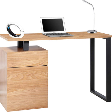 Centurion Supports CALISTA Oak with Matte Black Legs Contemporary Home Office Computer Desk