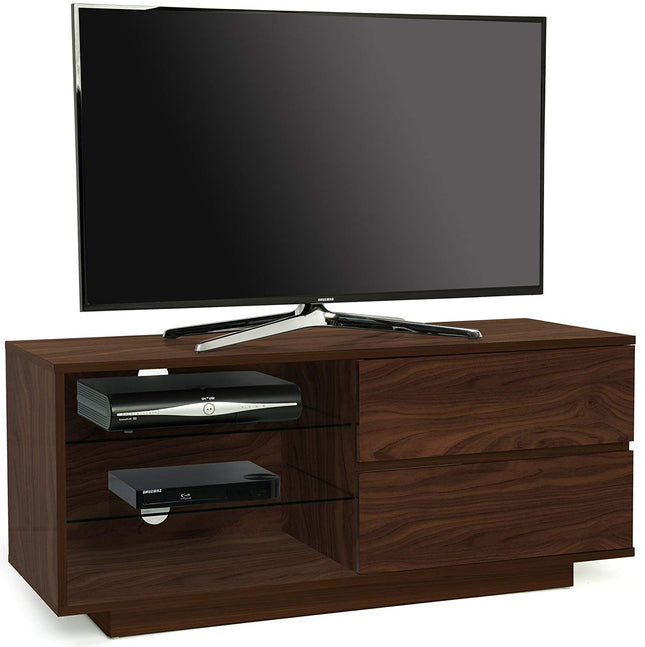 Centurion Supports Gallus Premium Walnut with 2-Walnut Drawers and 3-Shelves 32"-55" LED/OLED/LCD TV Cabinet - Grade A