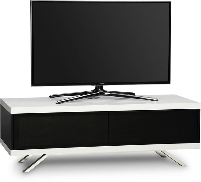 MDA Designs TUCANA 1200 HYBRID WHITE Beam Thru Remote-Friendly up to 60" Flat Screen TV Cabinet