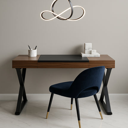 Centurion Supports ADONIS Walnut with Matte Black Legs Ergonomic Luxury Home Office Desk