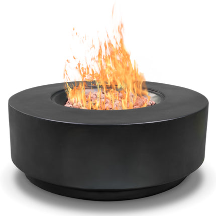 MDA Designs FUSION Light Black Lavish Garden & Patio Gas Fire Pit with Eco-Stone Finish - Fully Assembled